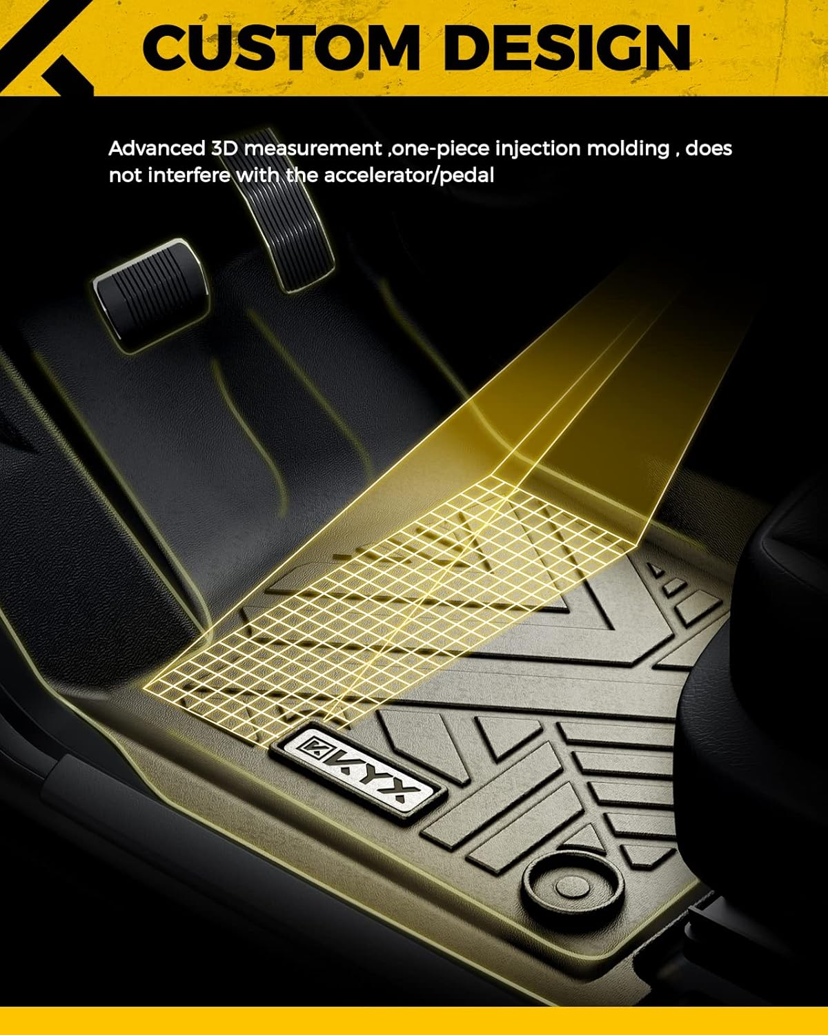 KYX Floor Mats Fits for 2021 2022 Hyunda-i Elantra (Not fits for Hybrid), All Weather Protection Floor Liners 1st and 2nd Row Front & Rear, Car Mats TPE Black