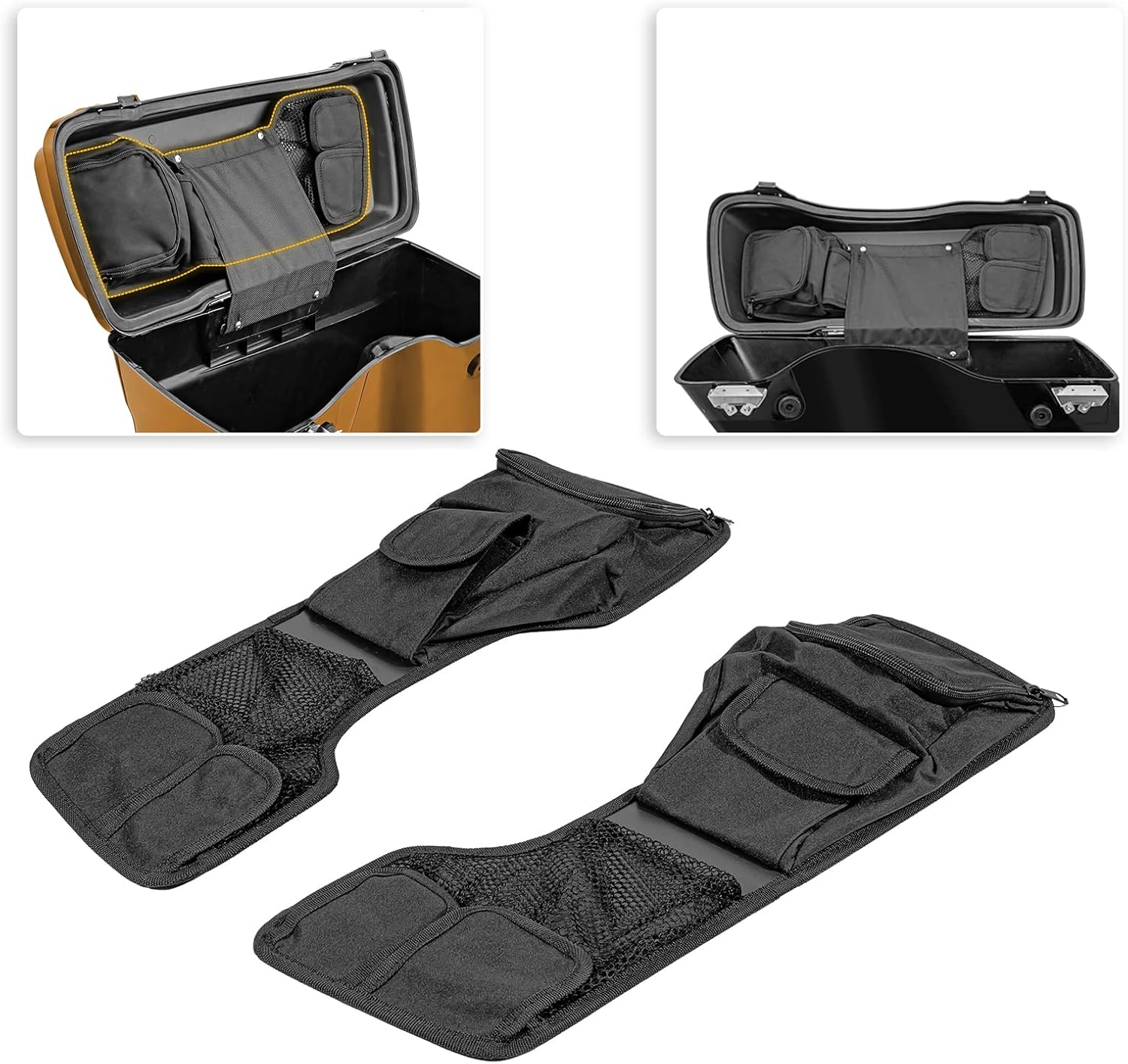 Mofun Saddlebag Lid Organizer Storage Bag Set Tour Pack Pak Compatible with Harley Touring Road King FLT FLH 1993-2013
