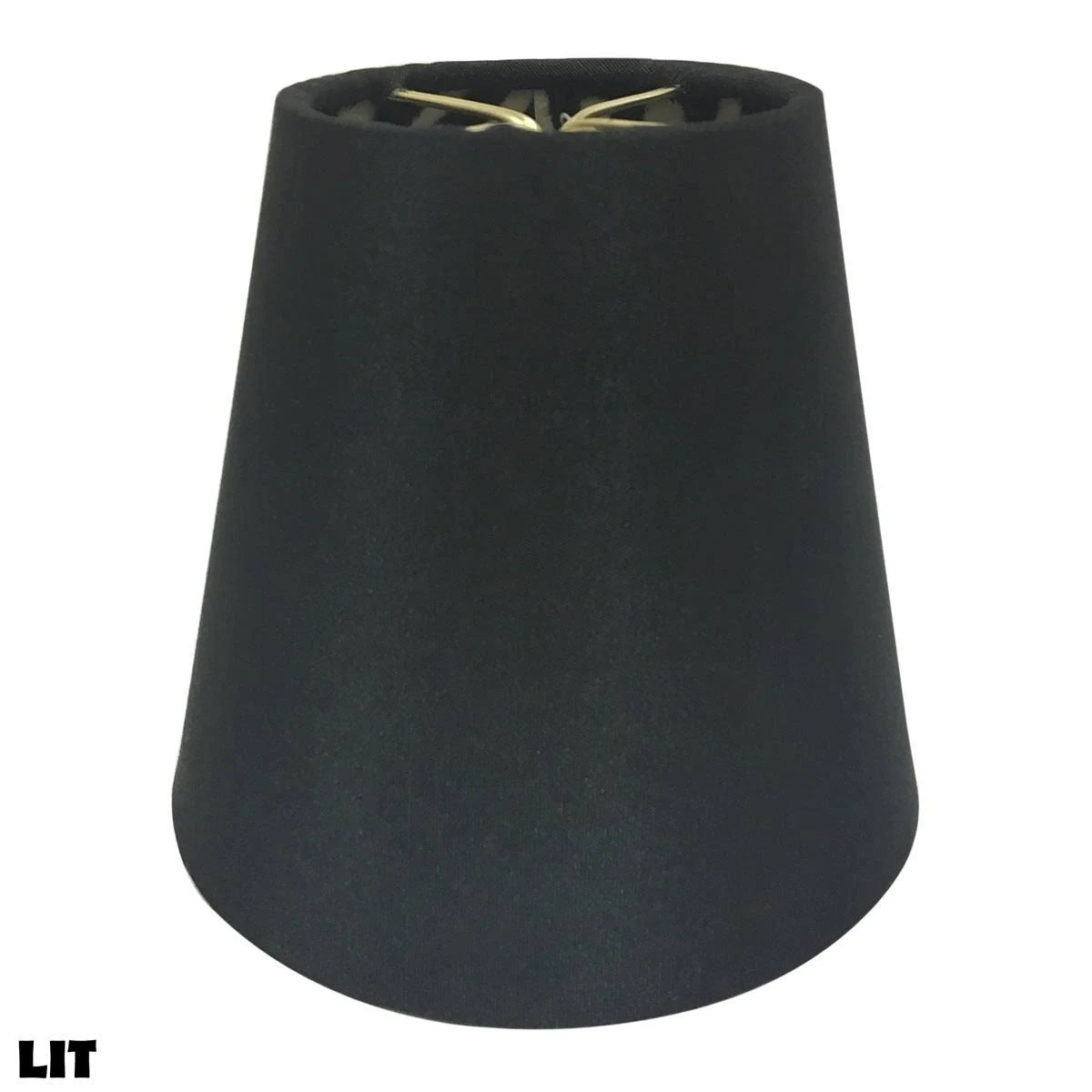 Royal Designs Black Silk 5-Inch Chandelier Lampshades with Zebra Lining (Set of 6)