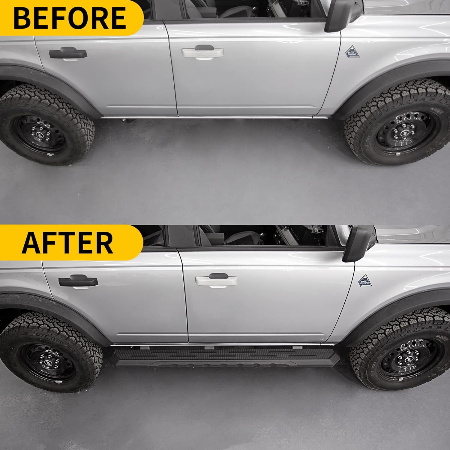 Maxzina Fit 2021 2022 Ford Bronco Running Boards Side Steps for 2022 Ford Bronco Accessories 4 Door (Not Fit Bronco Sport)