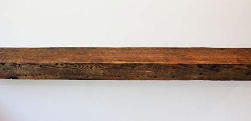 Parkco Rustic Fireplace Floating Mantel Shelf - Rustic Reclaimed Barn Wood Wall Decor. Mounting Hardware Included (54