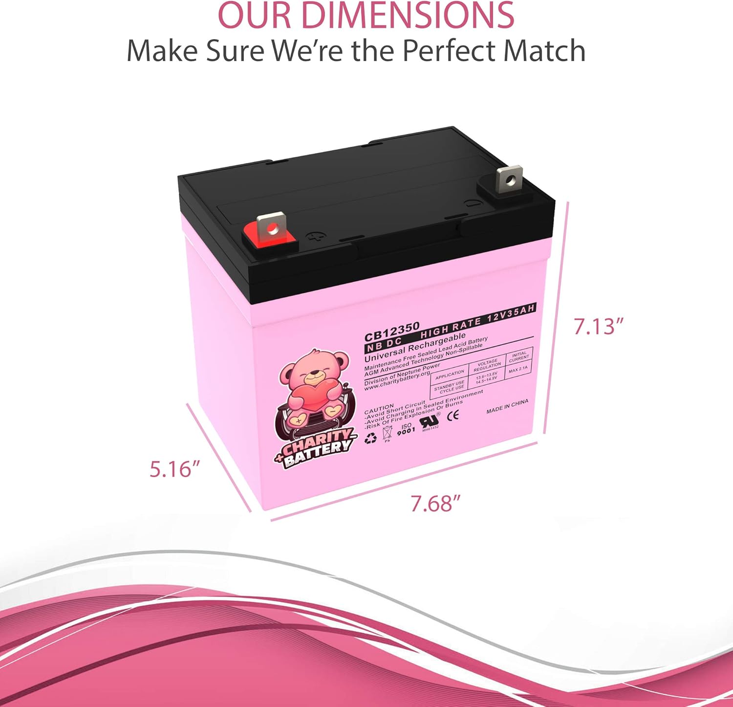 Charity Battery 12V 35AH Rechargeable SLA Deep Cycle AGM Battery Replaces 12 Volt 33AH, 34AH, 36AH