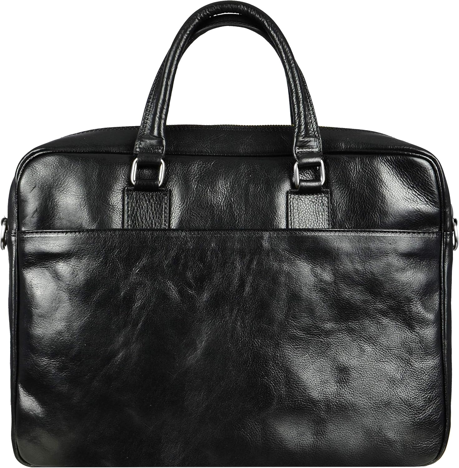 Leather Laptop Shoulder Bag - Handmade Briefcase Detachable Strap Messenger Work Portfolio Satchel Business - Time Resistance