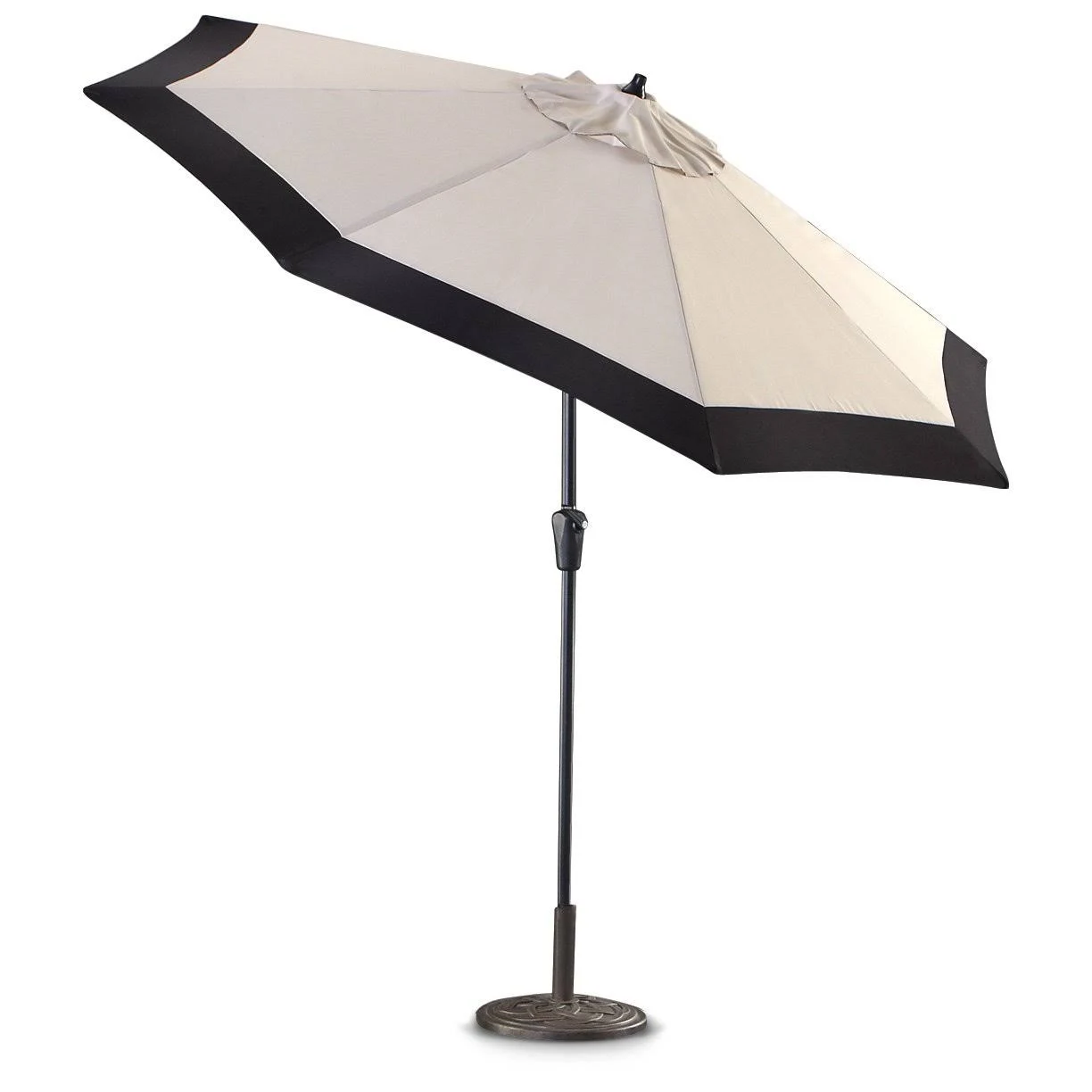 CASTLECREEK 9& Two-Tone Deluxe Market Patio Umbrella Khaki / Black