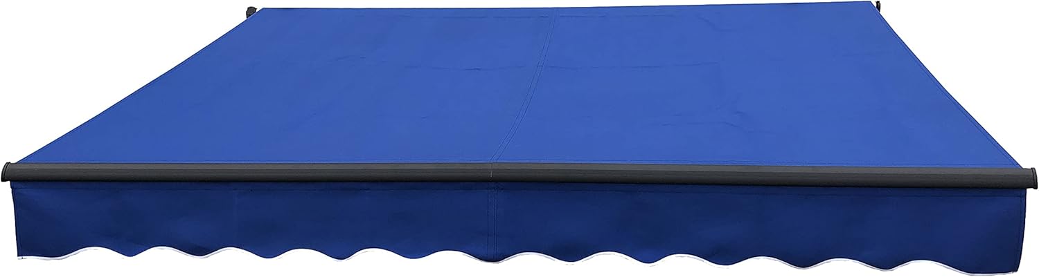 ALEKO Retractable Black Frame Patio Awning (12 x 10, Multi-Striped Green)