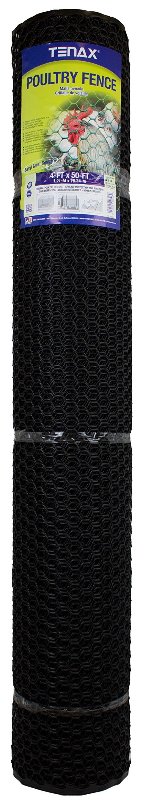 Tenax Poultry Fence; Black, 4 x 50 Feet