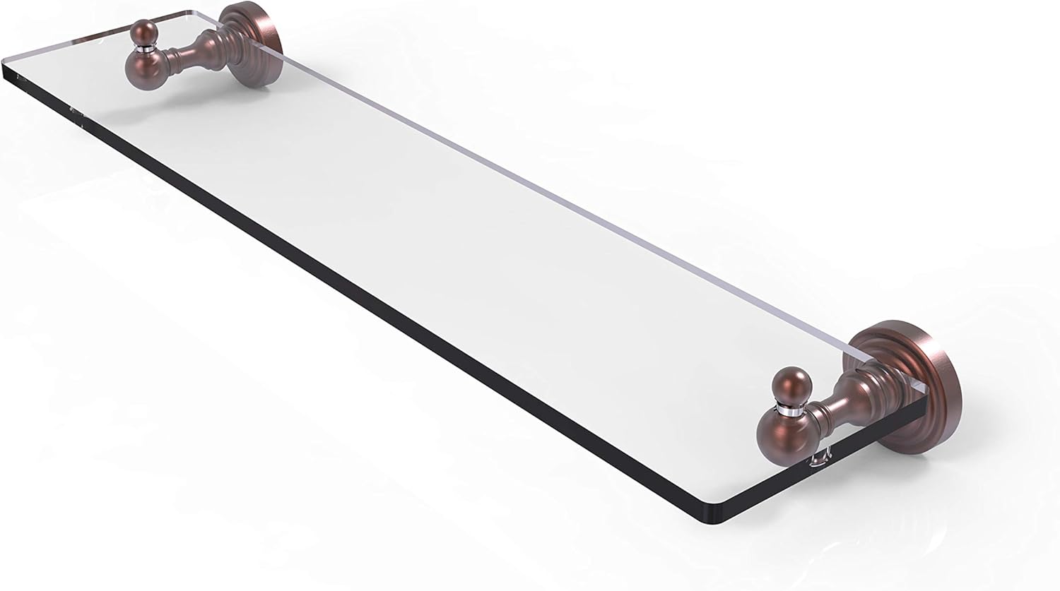 Allied Brass Waverly Place Collection 22 Inch Vanity Beveled Edges Glass Shelf, 22-Inch, Matte Black