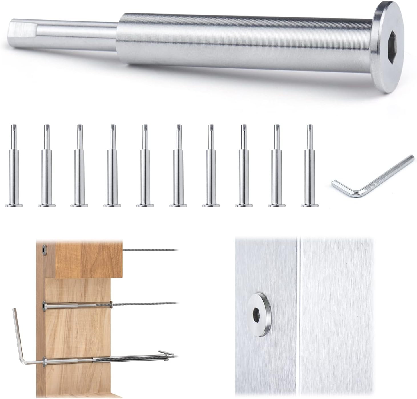 Muzata 10Pack Cable Railing kit Invisible 1/8