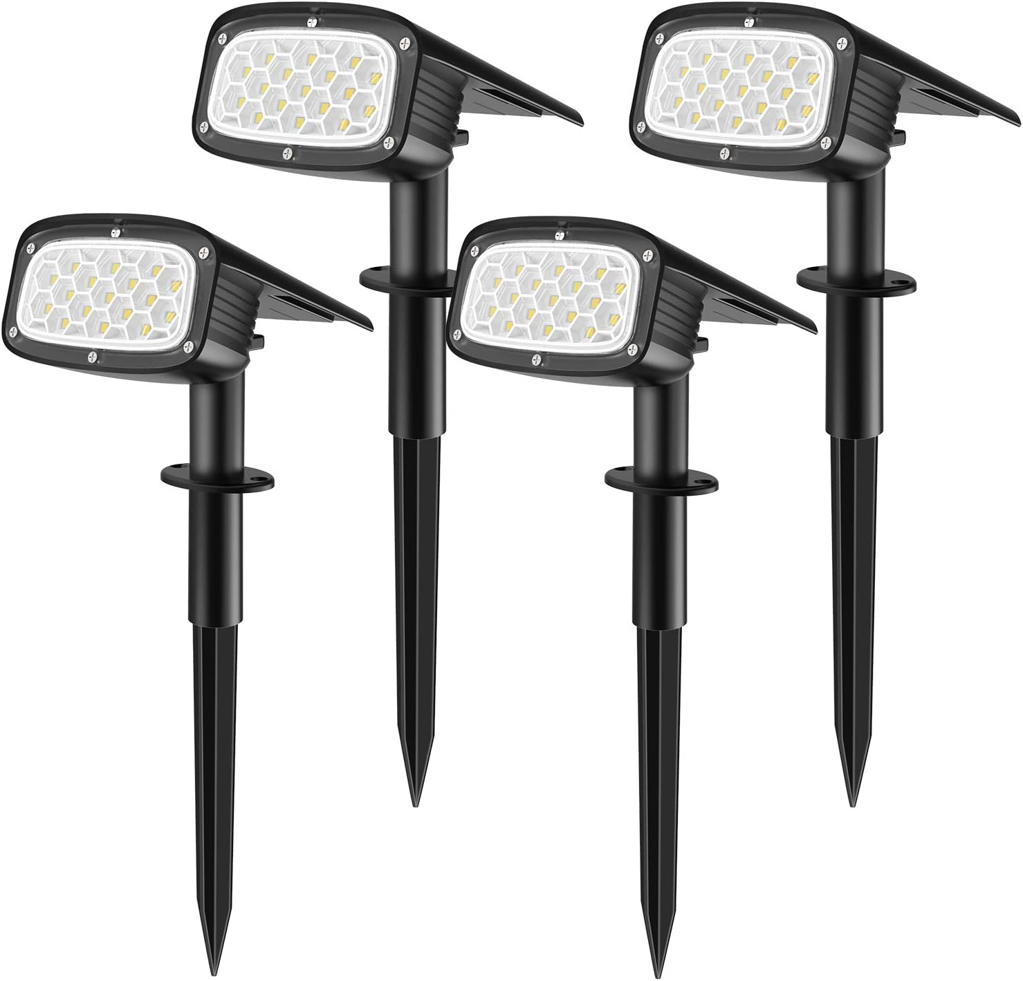 Solar Spotlight, 34 LEDs Solar Landscape Lighting, IP67 Waterproof Solar Lights & 3 Modes Solar Powered Spotlights, Dark Sensing Auto ON/Off for Yard Garden Walkway and Pool 2 Pack Pack of 2