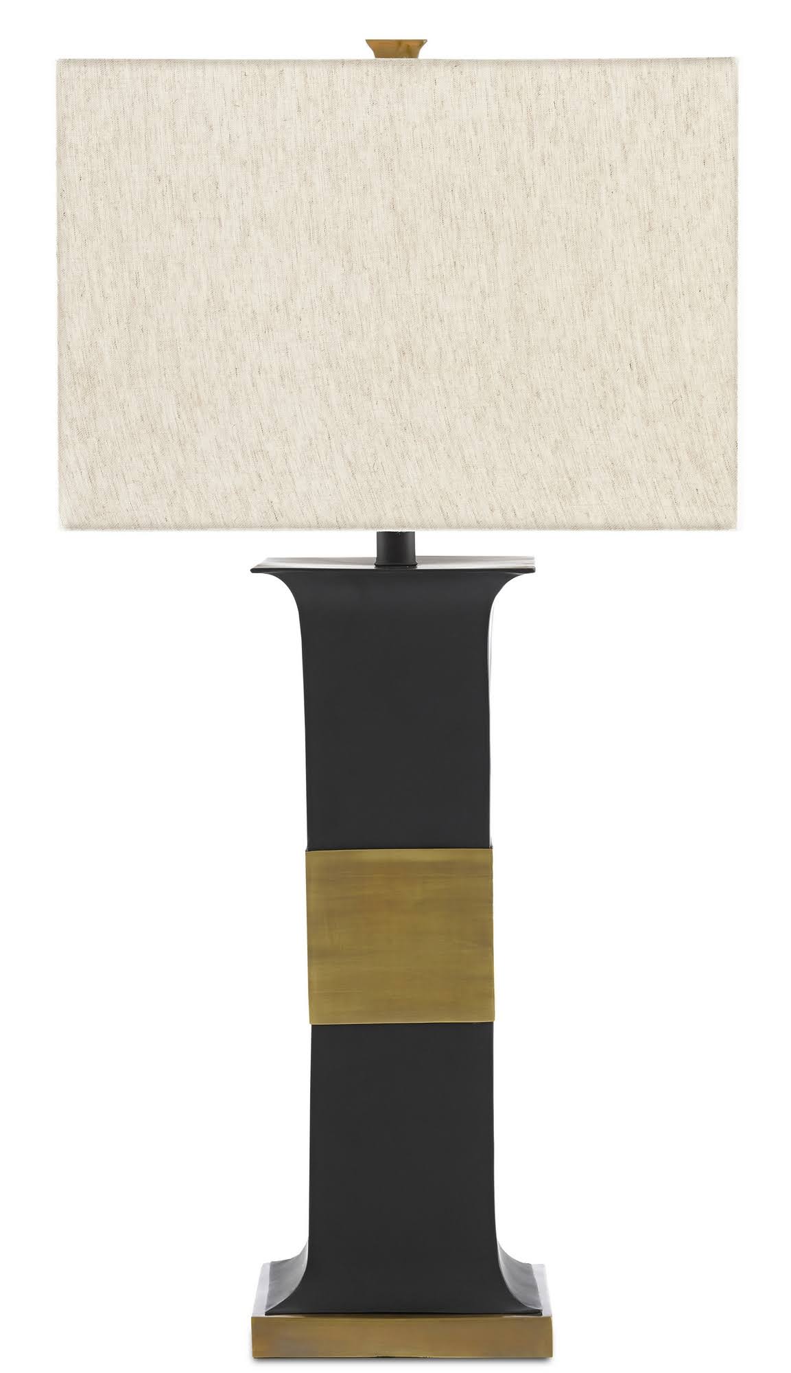 Currey u0026 Company 6000-0484 Petrole Table Lamp in Black/Antique Brass