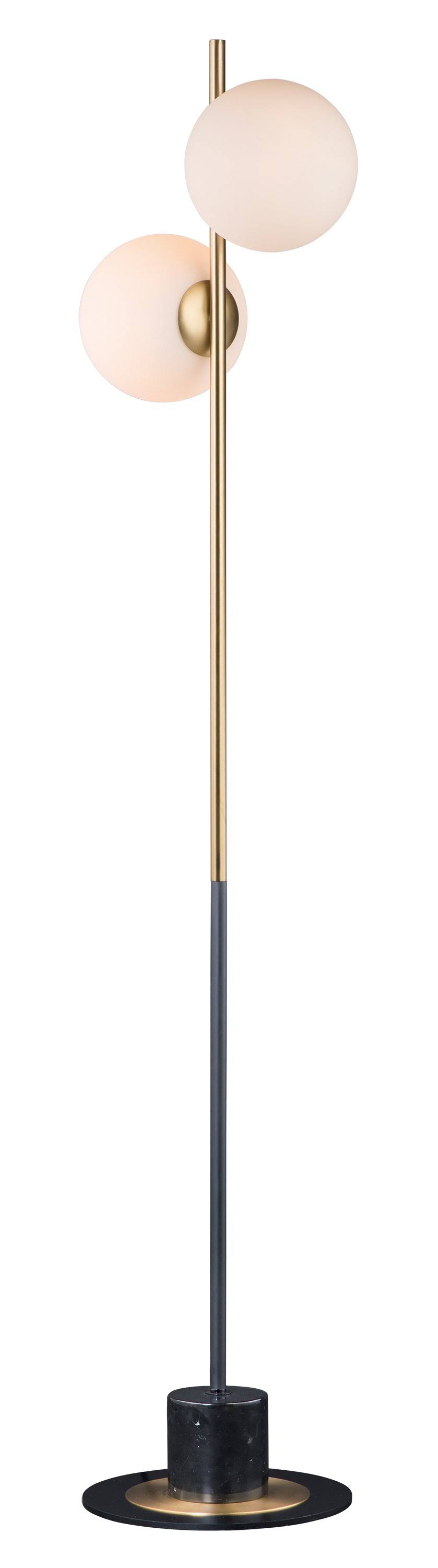 Maxim Vesper Satin Brass Black Floor Lamp 26039SWSBRBK