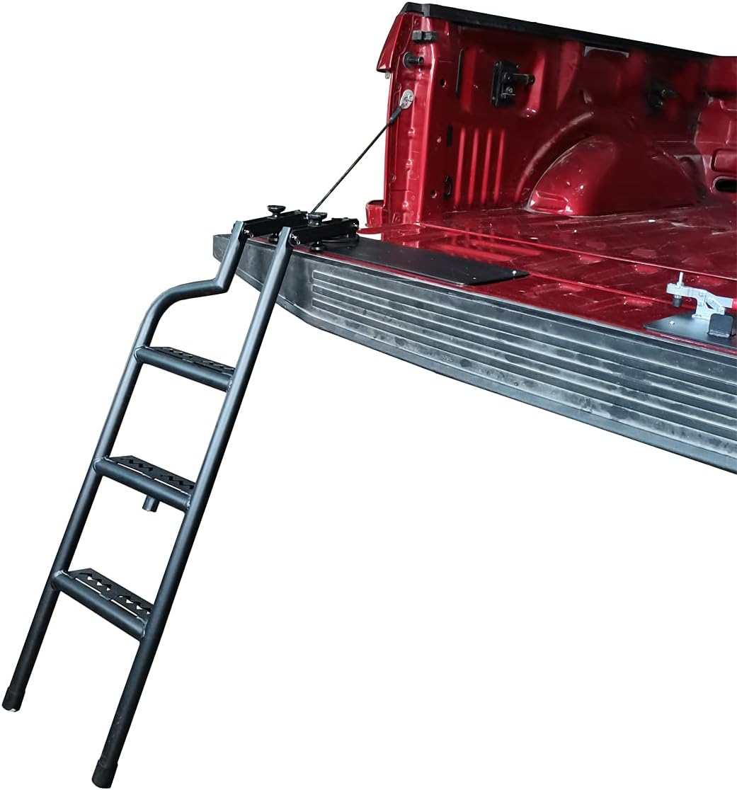 YOSAYUSA Rotatable Tailgate Ladder | Foldable Pickup Truck Tailgate Step Set | Truck Bed Step Accessories | Fit for 2015-2020 Ford F150 Truck Easy Install 41 inch