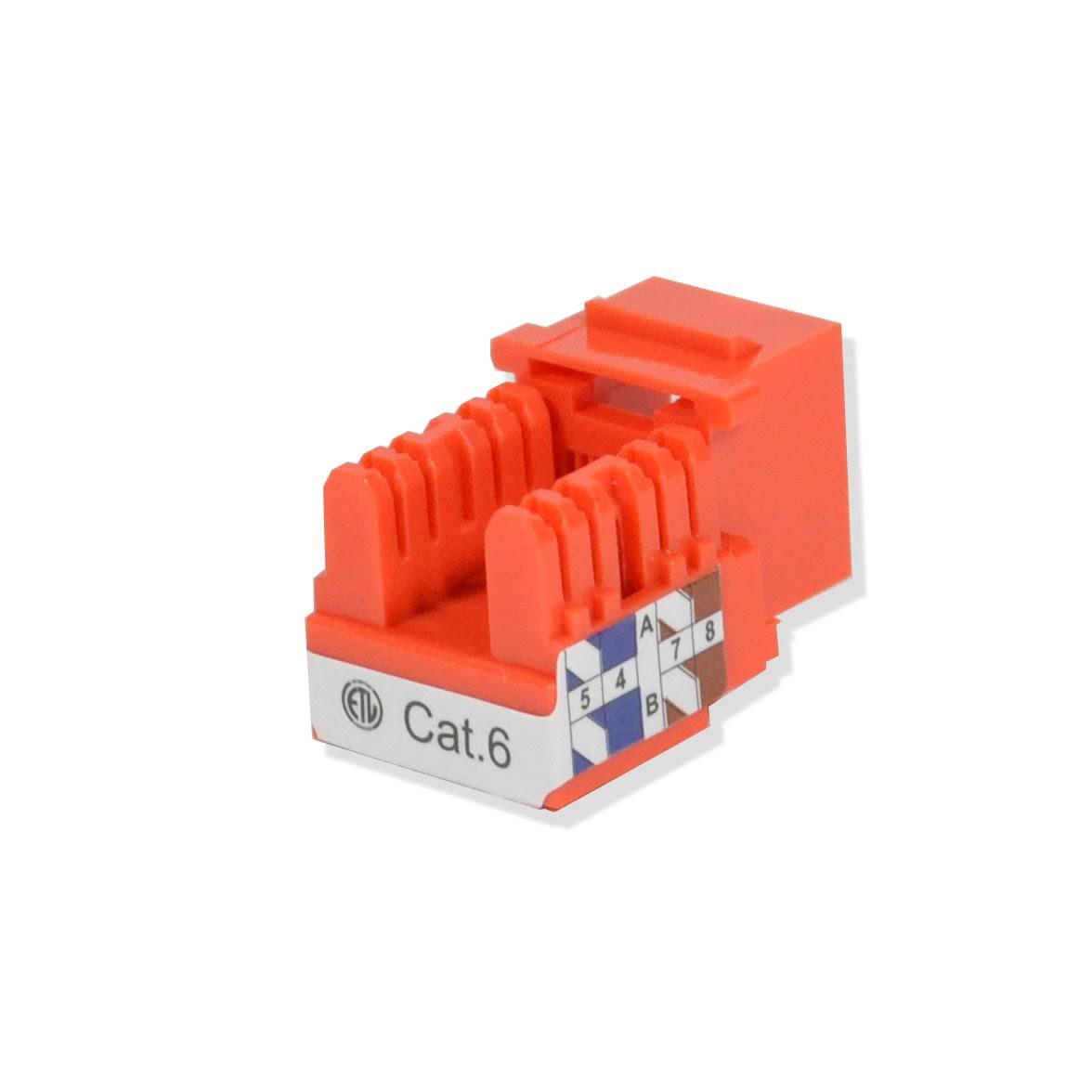 Keystone Jack Cat6 Orange Network Ethernet 110 Punchdown 8p8c 100 Pack