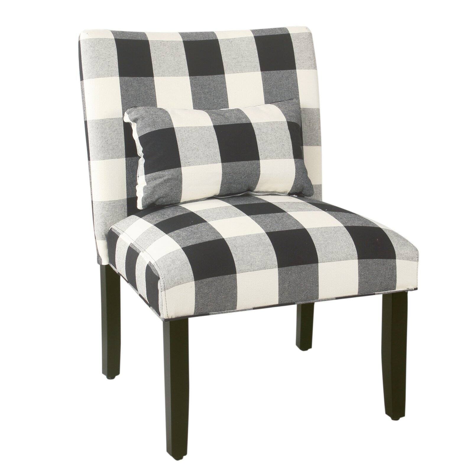 HomePop Parker Accent Chair Black Plaid