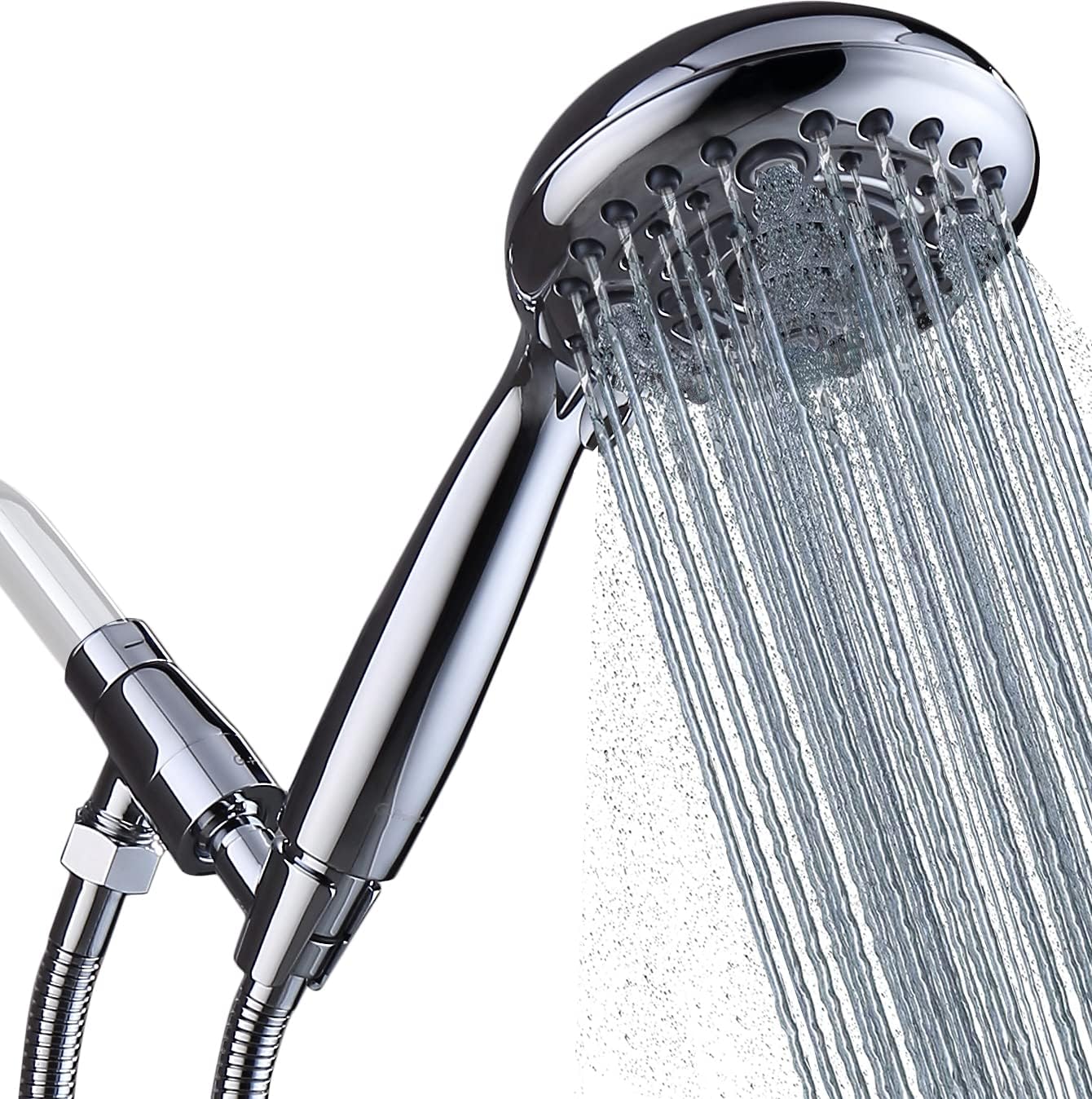 Handheld Shower Head High Pressure 6 Spray Settings, Detachable Hand Held Showerhead 4.9