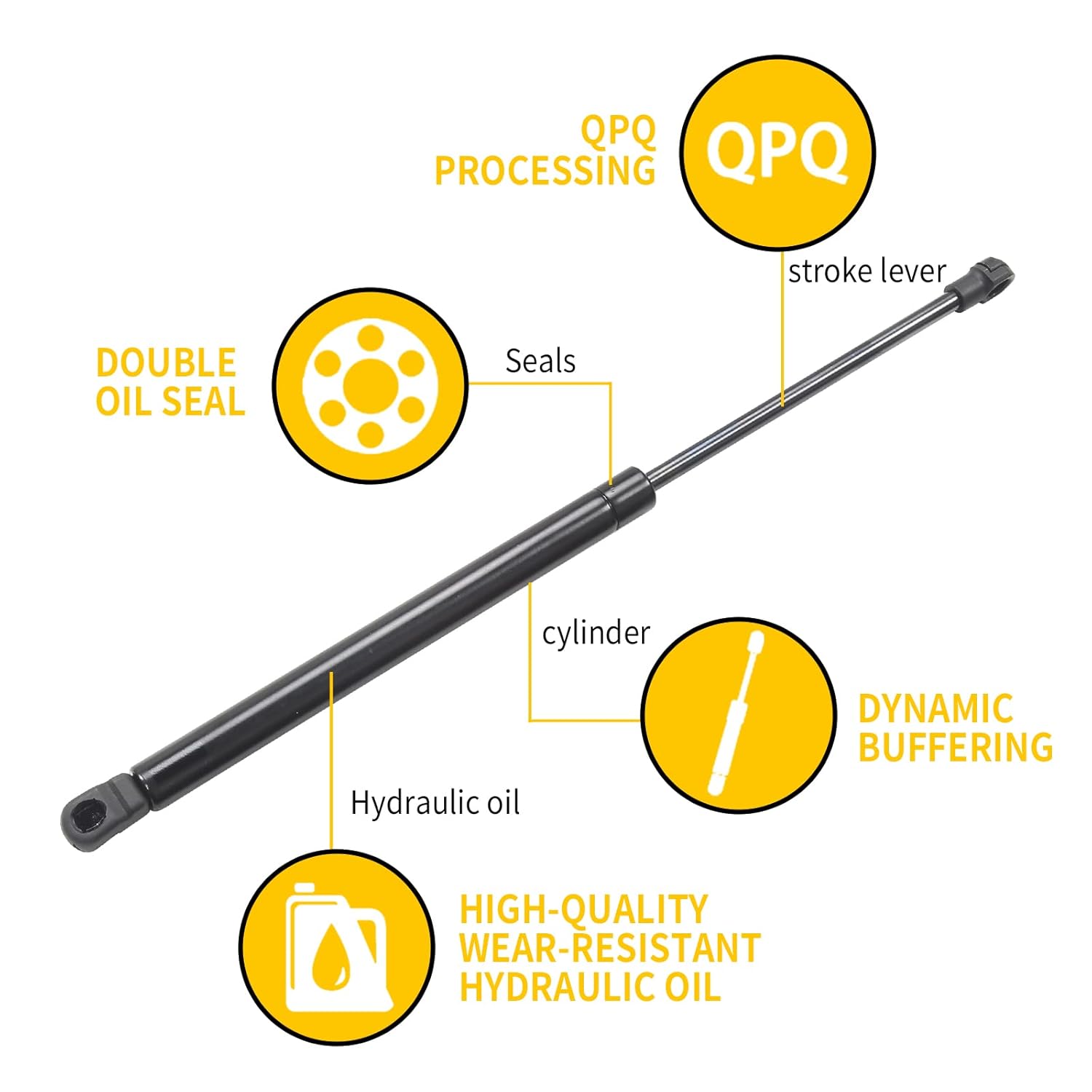 Maxzina Fit 2021 2022 Ford Bronco Hood Lift Supports Shock Struts Gas Springs Shocks for 2022 Ford Bronco Accessories 4 Door(2 PCS)