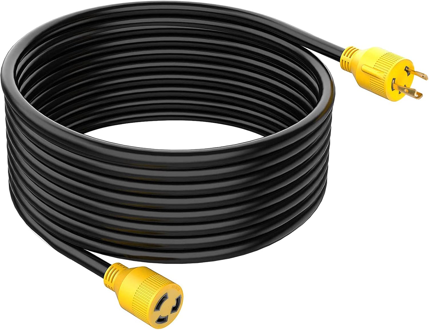 RVGUARD 3 Prong 30 Amp 40 Feet Generator Extension Cord, NEMA L5-30P/L5-30R 125V 10 Gauge SJTW Generator Power Cord with Cord Organizer, ETL Listed Pack of 2