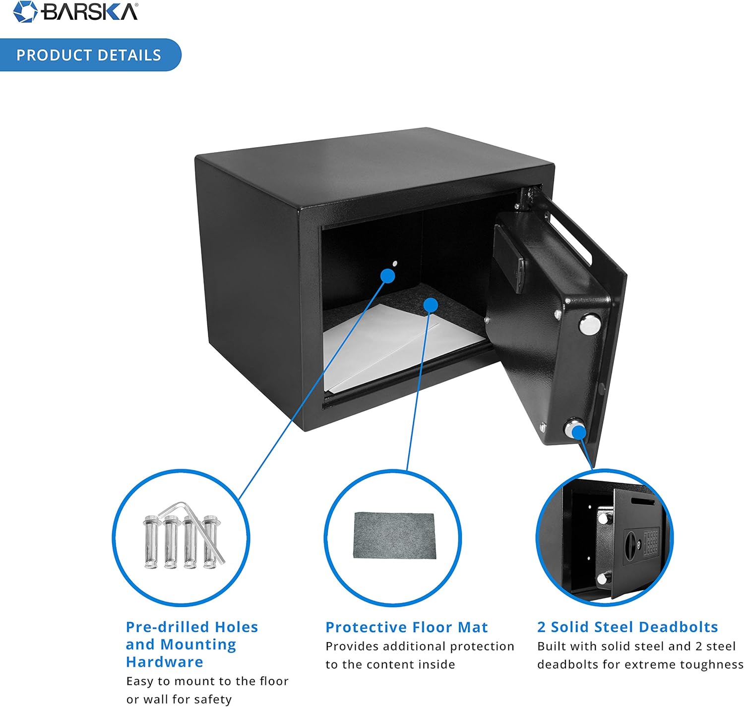 BARSKA AX11934 Compact 0.57 Cubic Ft Digital Multi-User Keypad Security Business Depository Drop Safe with Front Load Drop Box for Money, Cash & Mail Lock Box