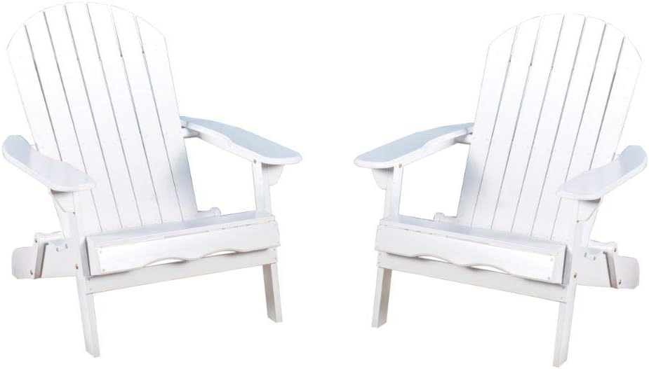 Christopher Knight Home Hanlee Folding Wood Adirondack Chairs, 2-Pcs Set, Natural Stained