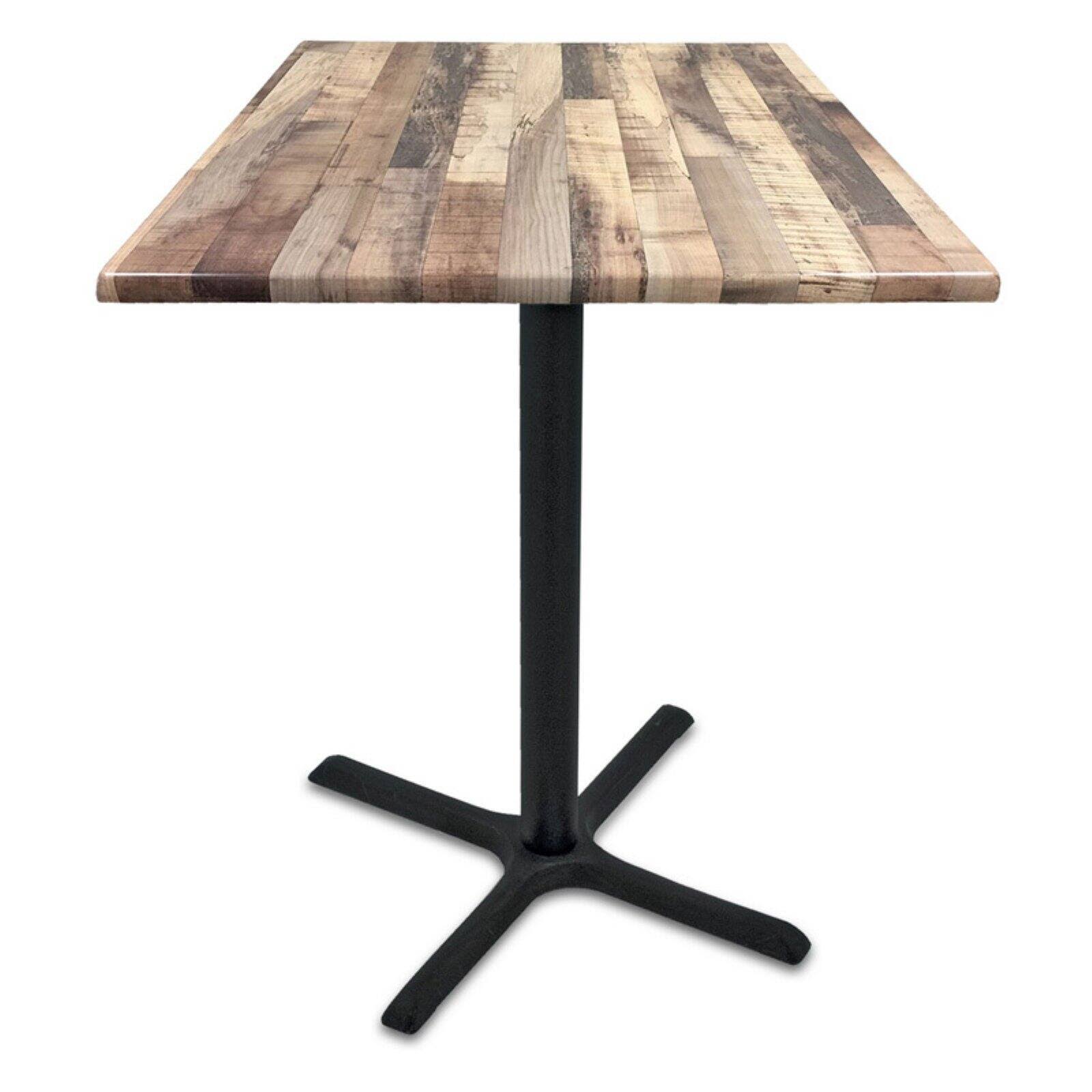 Holland Bar Stool 42x22 Od211 Black Table with 30x22 x 30x22 Square Indoor/Outdoor Rustic Top