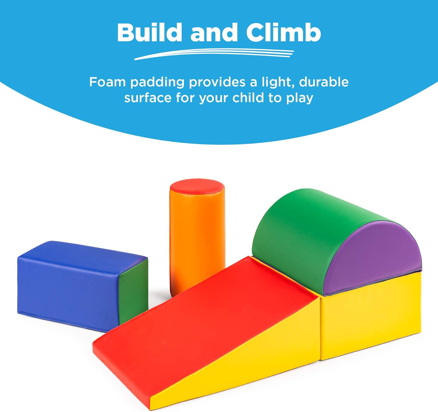Best Choice Products 5-Piece Kids Climb & Crawl Soft Foam Block Activity Play Structures for Child Development, Color Coordination, Motor Skills