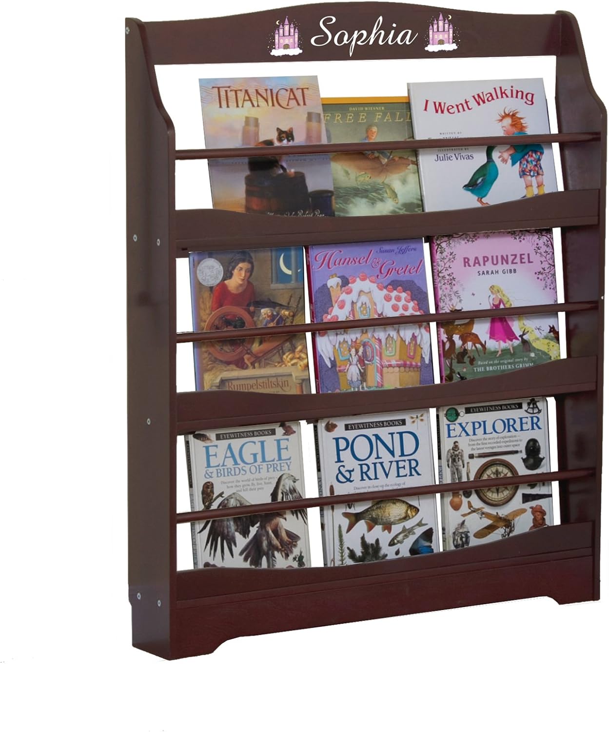 Guidecraft Expressions Espresso Dark Cherry Bookrack Storage Bookshelf Kids School Furniture