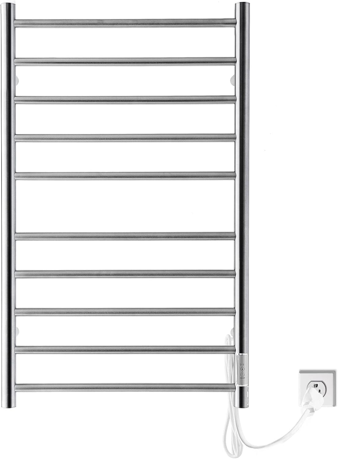 REECOO Towel Warmer Wall Mounted Heated Towel Racks Stainless Steel 10 Bars for Bathroom