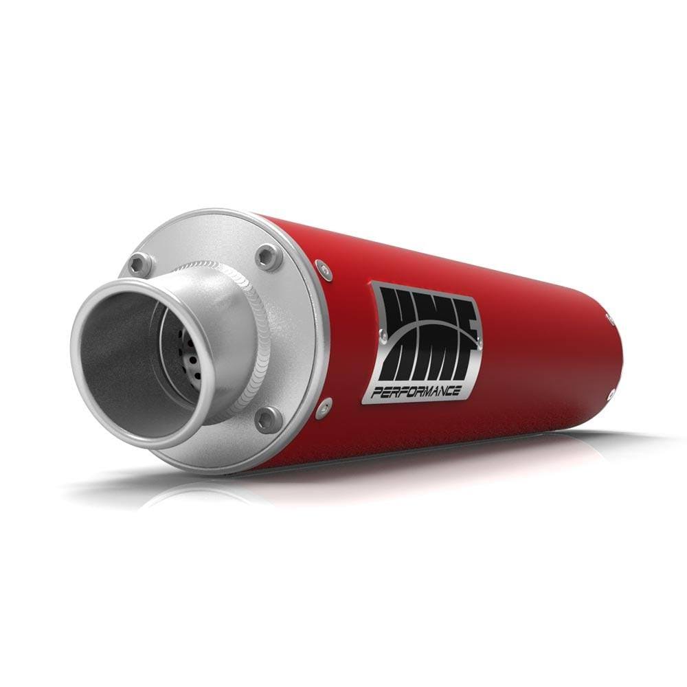 HMF Racing Red Performance Slip on Exhaust for Can Am Outlander 500/650/800 Max 09-12 End Cap- Turn-Down-Brushed