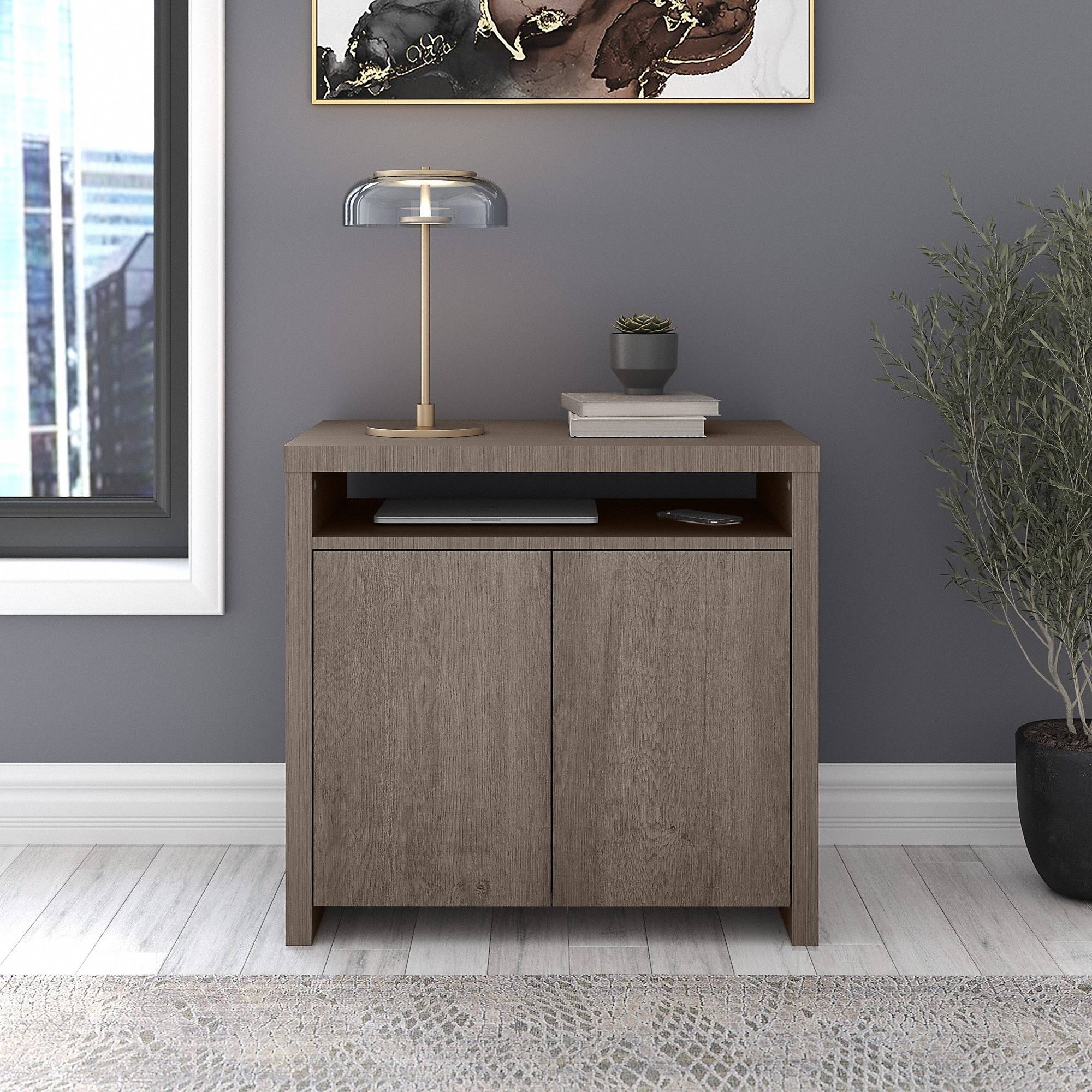 Bristol Accent Storage Cabinet with Doors in Restored Gray Bush