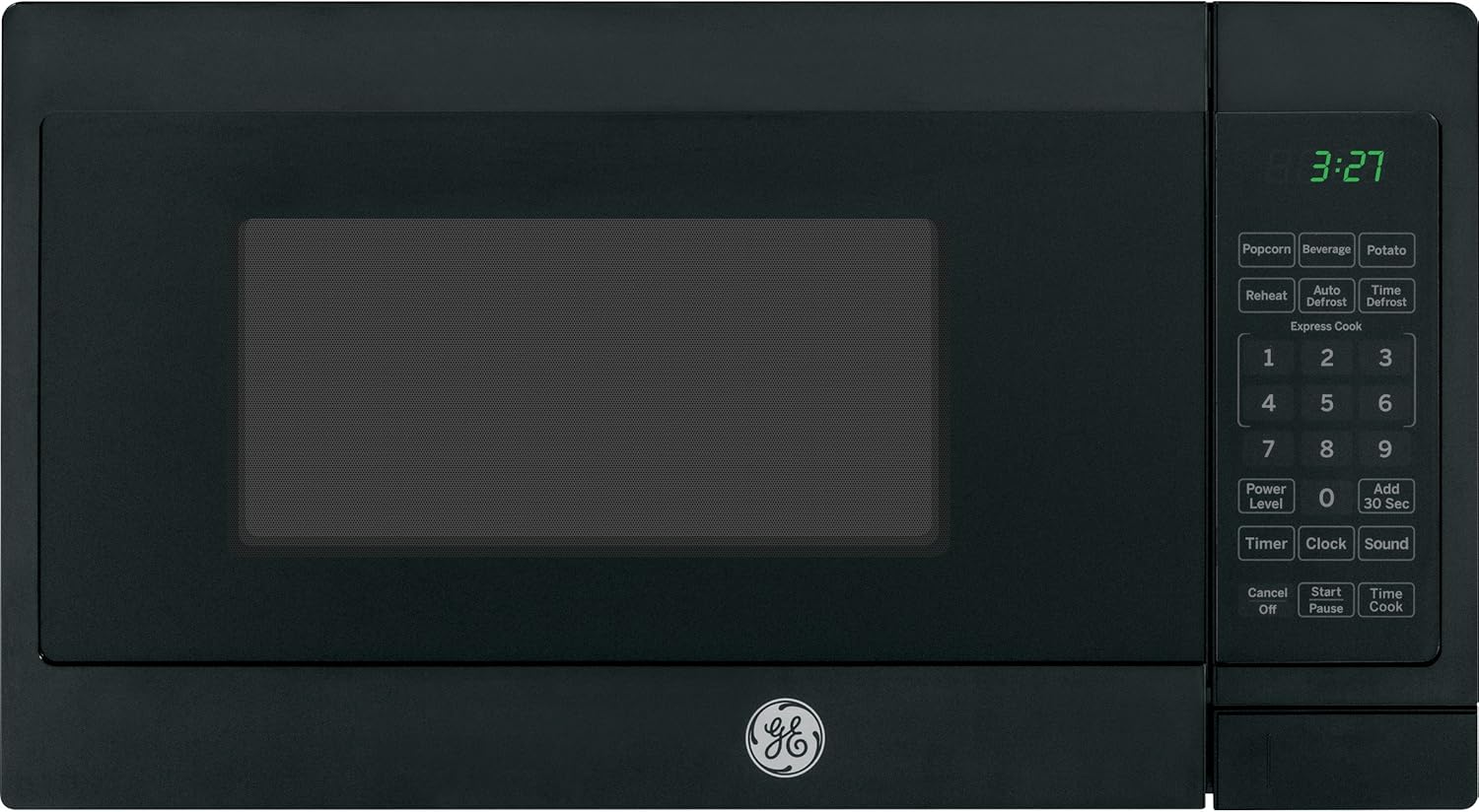 GE JEM3072DHBB Microwave Oven 0.7 Cubic Feet Capacity, 700 Watts | Kitchen Essentials for The Countertop Cu Ft, Black