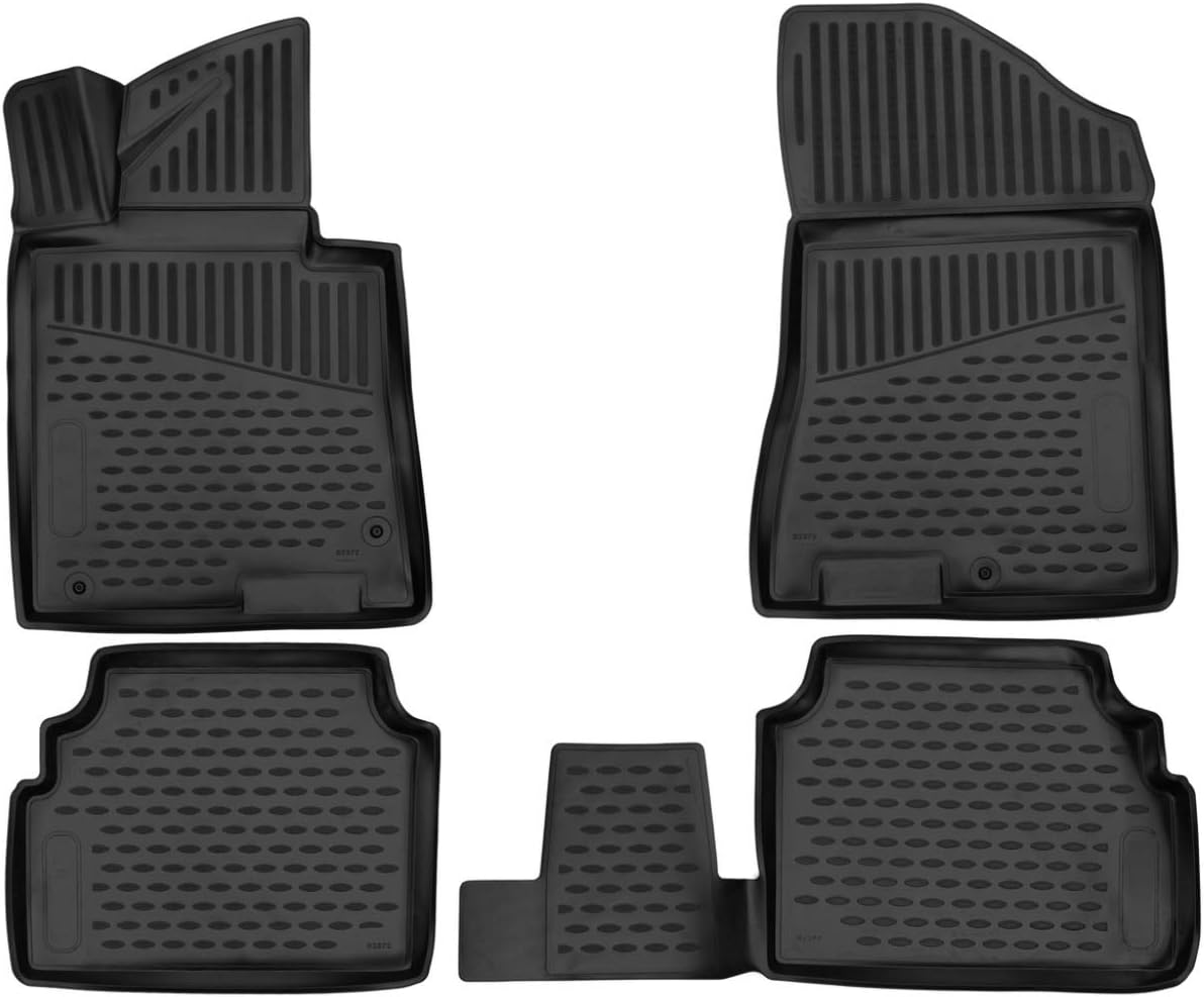 Fits 2020-2022 Hyundai Sonata / 2021-2022 Kia K5 (Only FWD Models) Floor Mats Front & 2nd Row Seat Liner Set All Weather Full Set Liners (Black)