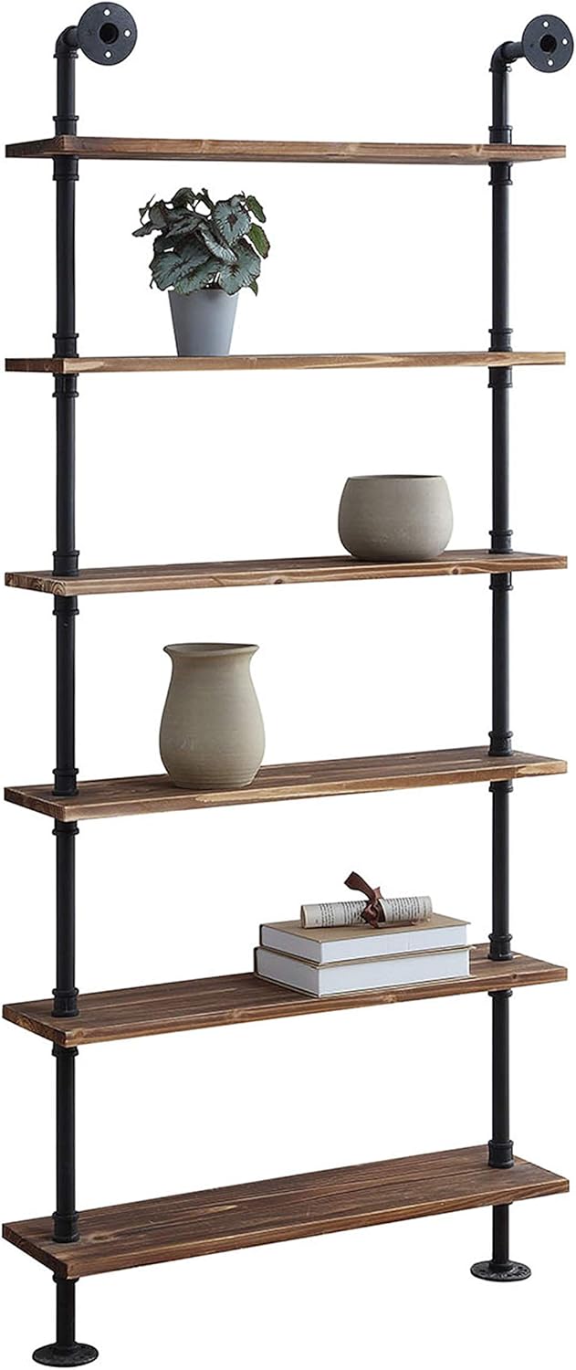 4D Concepts Anacortes SHELFS, Black Pipe/Brown Shelves