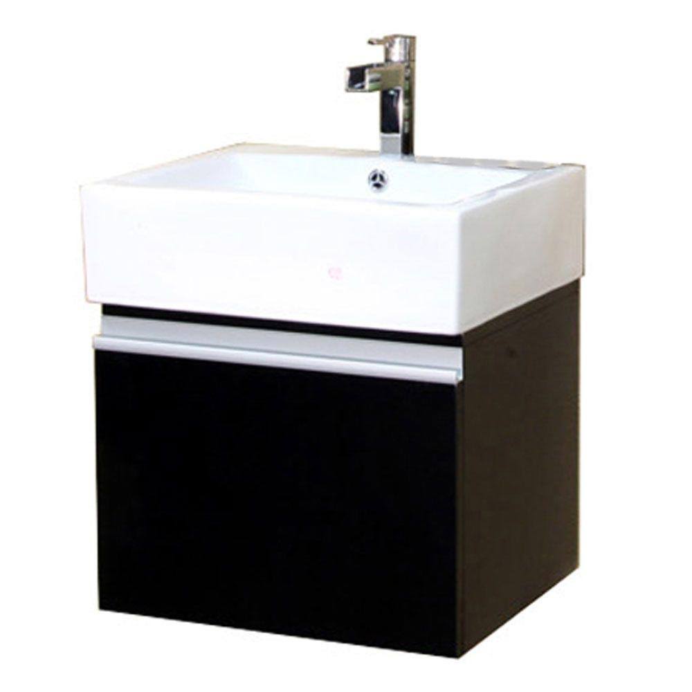 Bellaterra Home 20-in Dark Espresso Single Sink Bathroom Vanity with White Vitreous China Top in Black | 203145-S