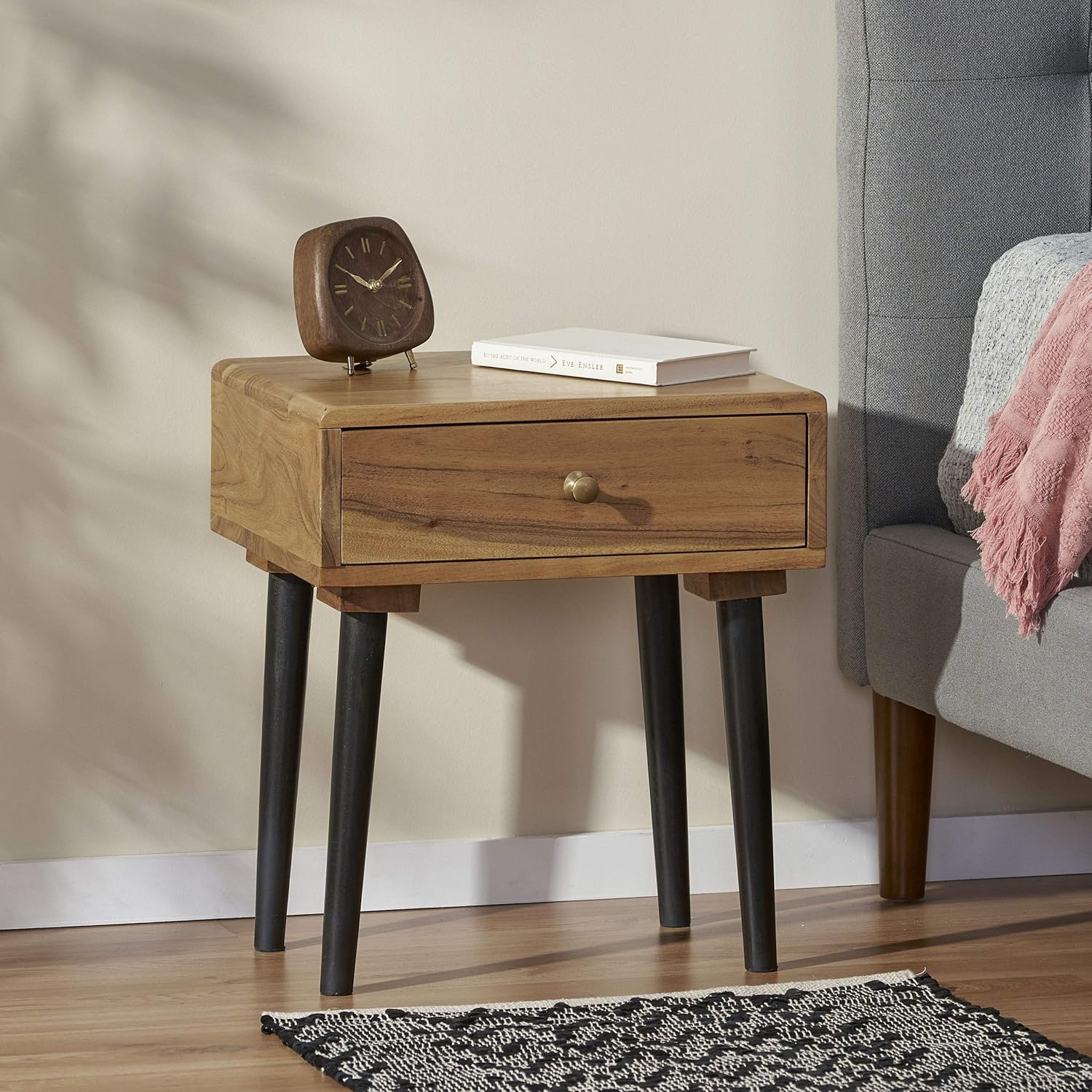Christopher Knight Home Uvalda END Table, Black + Natural