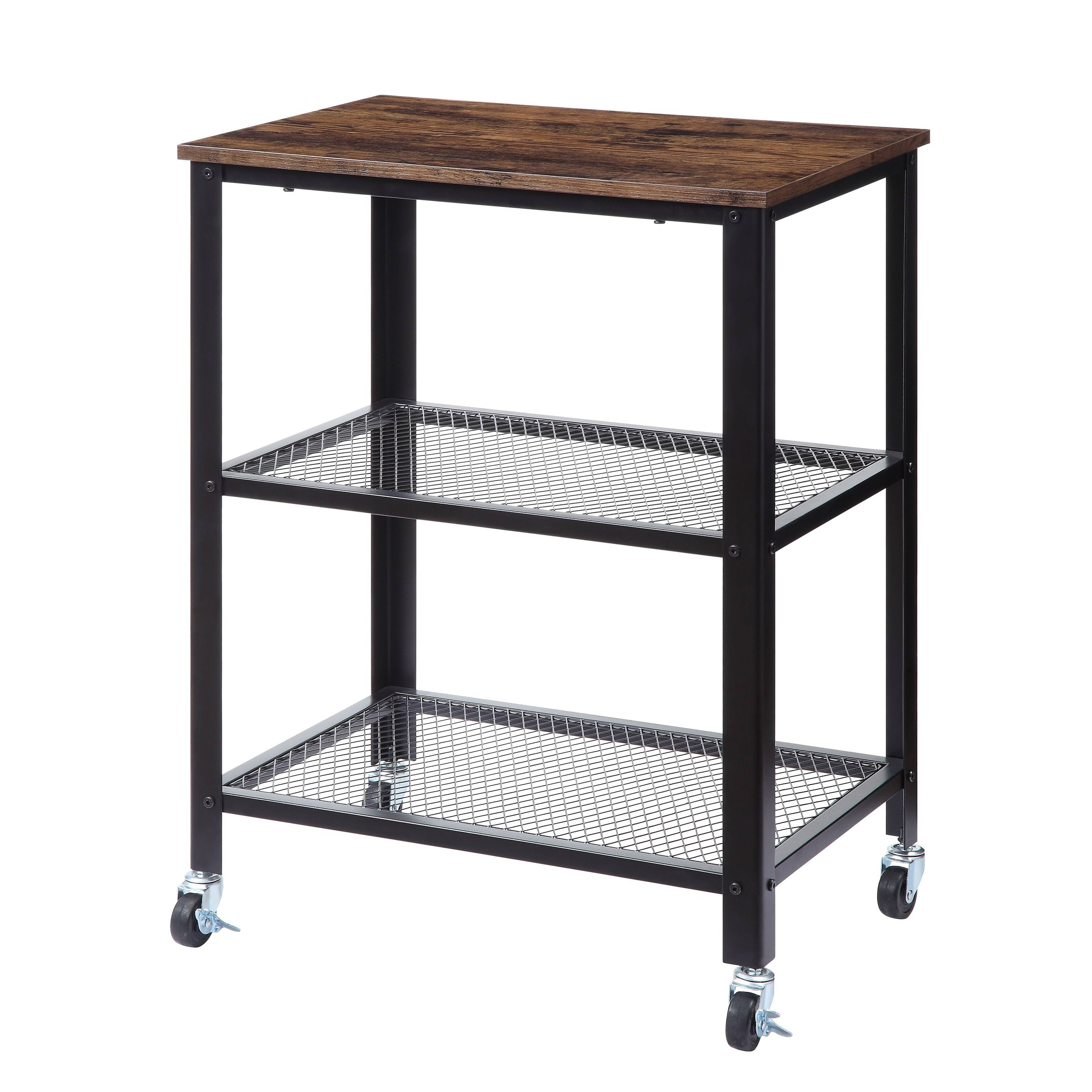 Acme Furniture Rustic Oak u0026 Black Finish Taurus Accent Table