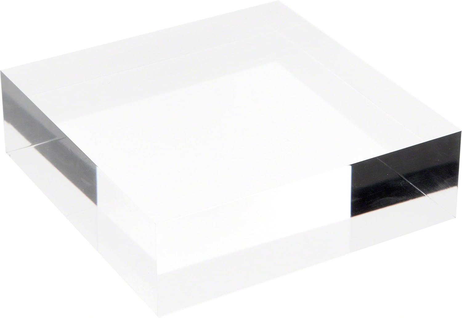 Plymor Clear Polished Acrylic Square Display Block, 1.5