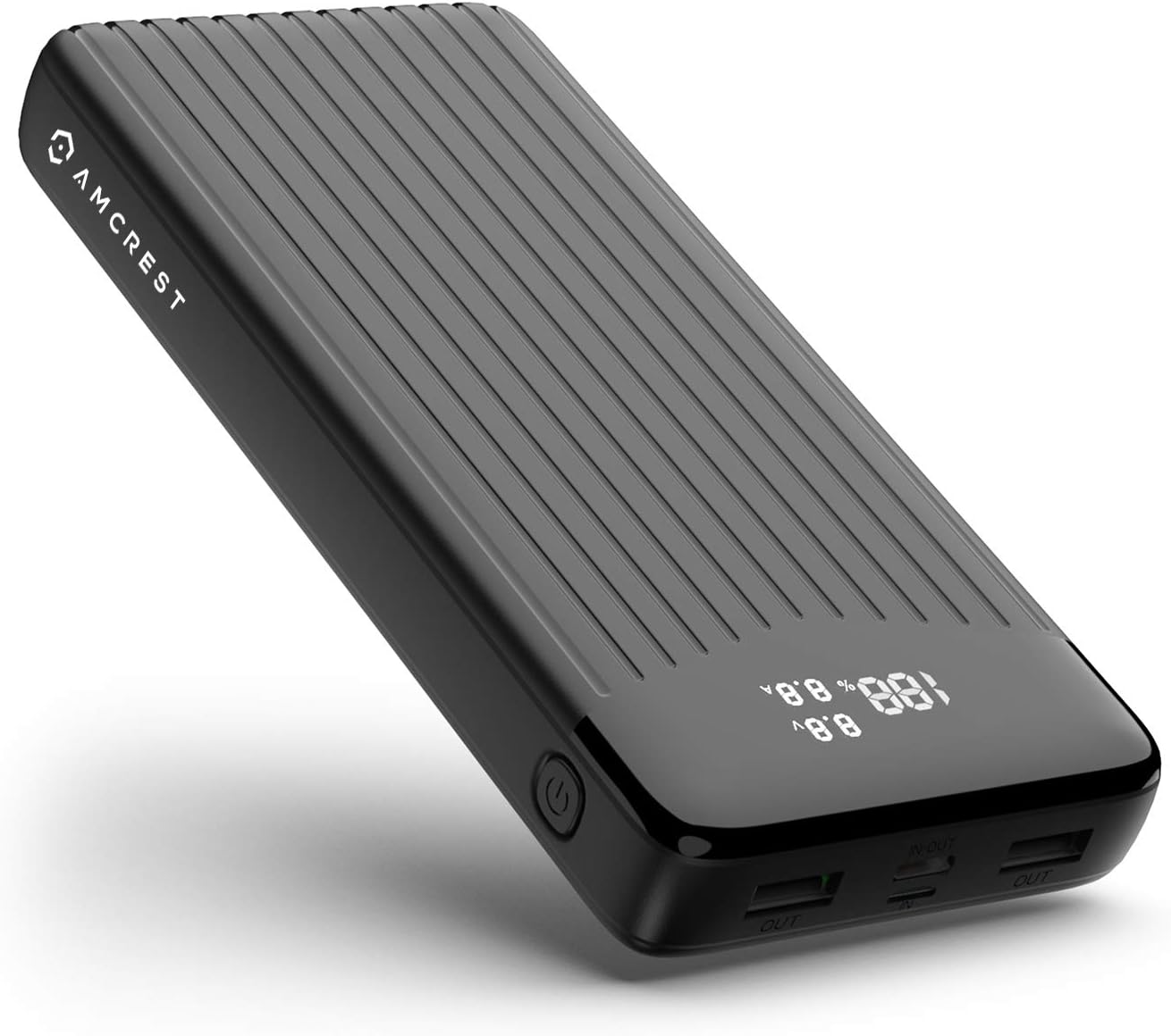 Amcrest USB C Power Bank, 26800mAh Portable Charger USB C, Power Bank Fast Charging 22W PD 3.0, Type C Battery Bank Powerbank with LED Display for Android & iOS Smartphone Devices, and More Pack of 2