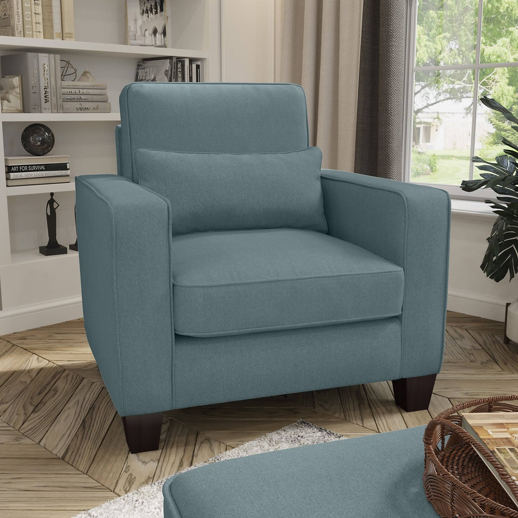 Bush Furniture Stockton Accent Chair with Arms, Blue