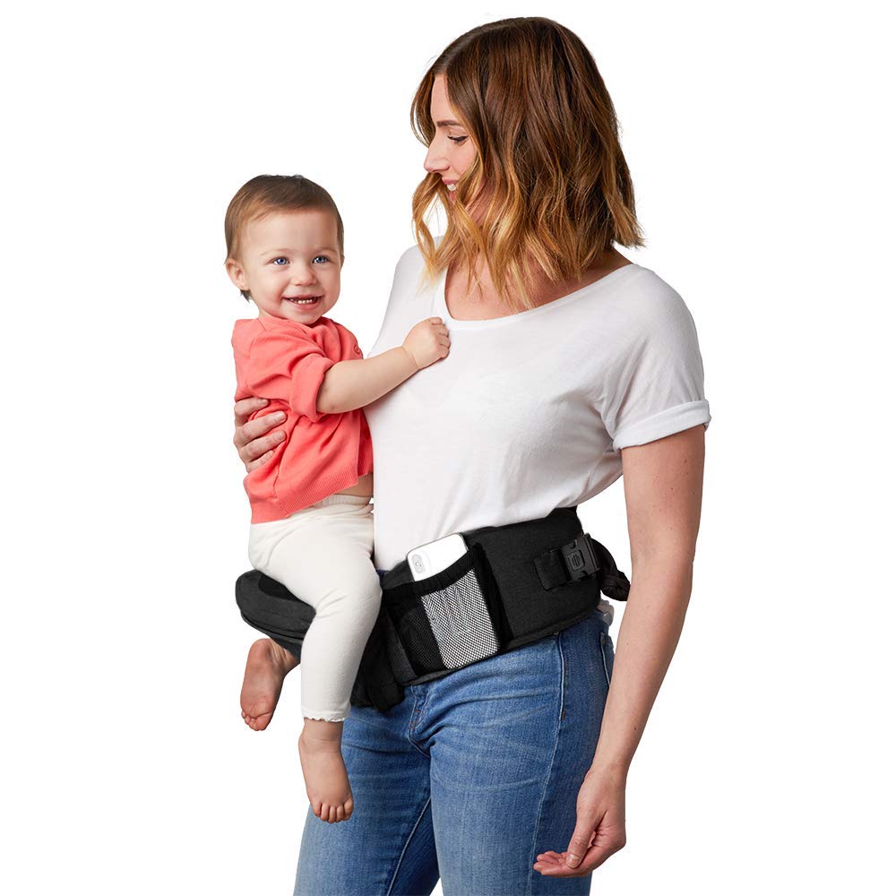 Tushbaby The Only Safety Certified Hip Seat Baby Carrier - As Seen On Shark Tank, Ergonomic Waist Carrier for Newborns, Toddlers & Children, Black