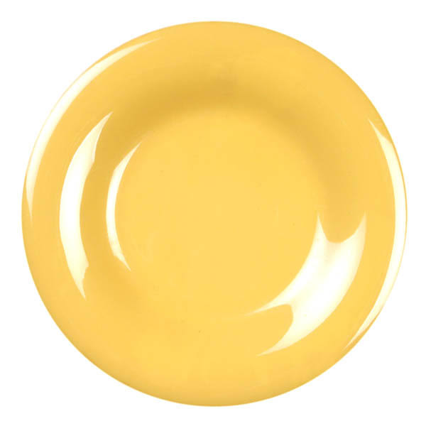 Yellow 5 1/2x22 Wide Rim Plate,Melamine,Pack of 6, 2 Packs
