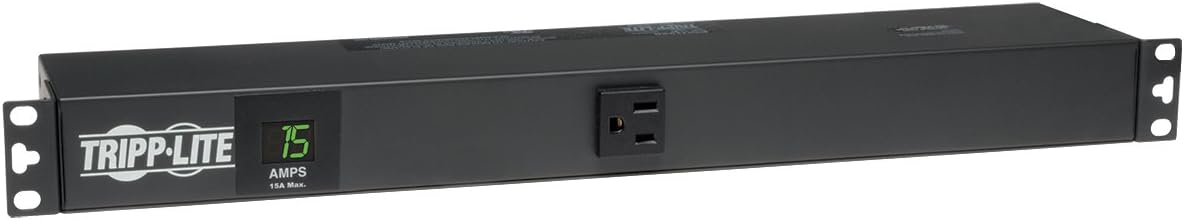 Tripp Lite Metered PDU, 15A, Isobar Surge Suppression, 3840J, 14 Outlets (5-15R), 120V, 5-15P, 15 ft. Cord, 1U Rack-Mount Power (PDUMH15-ISO)