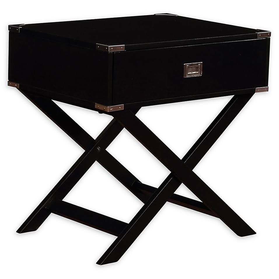Linon Home Peggy X-Base Accent Table in Black