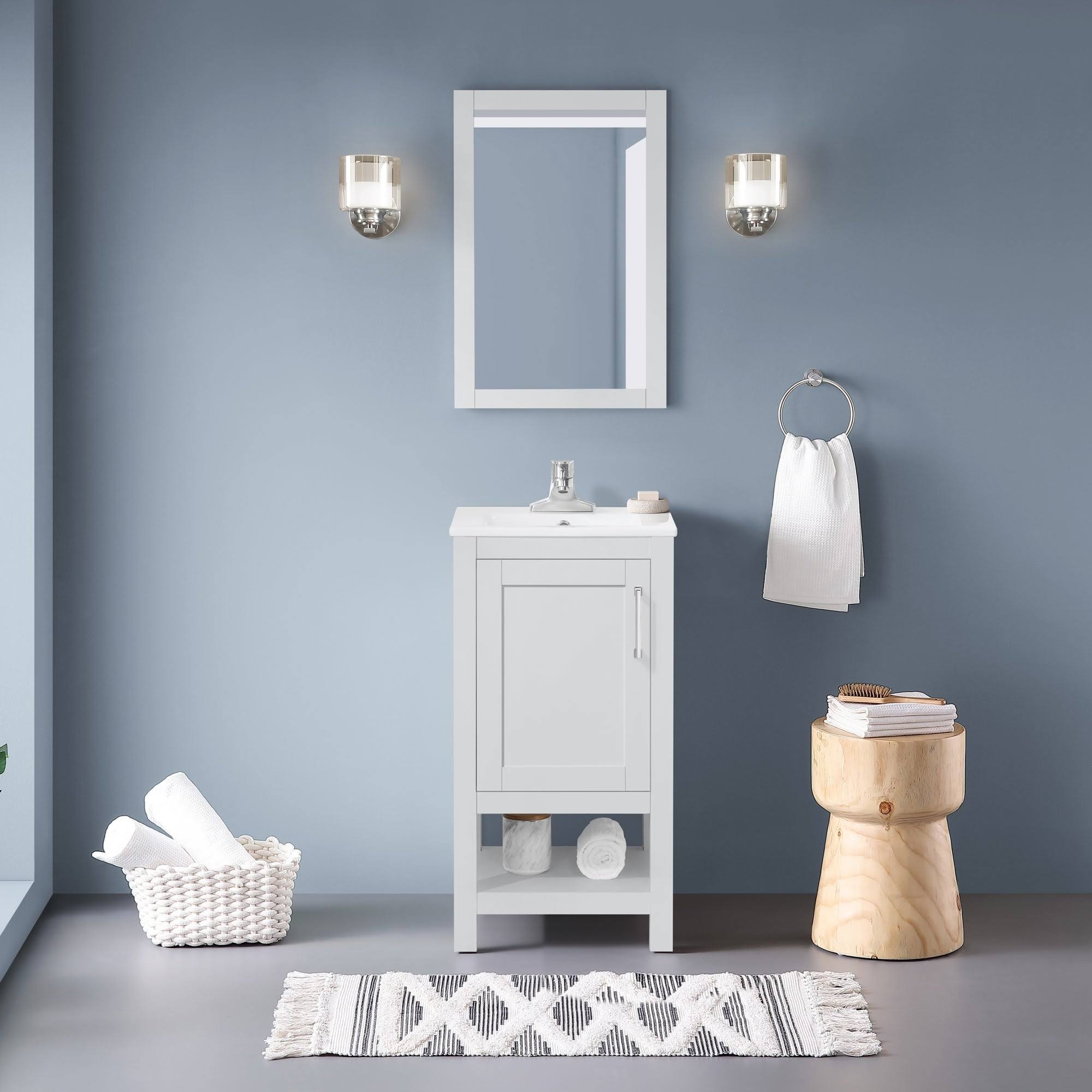 Ove Decors Vegas 18x22 Bathroom Vanity Top and Backslplash, Dove Grey
