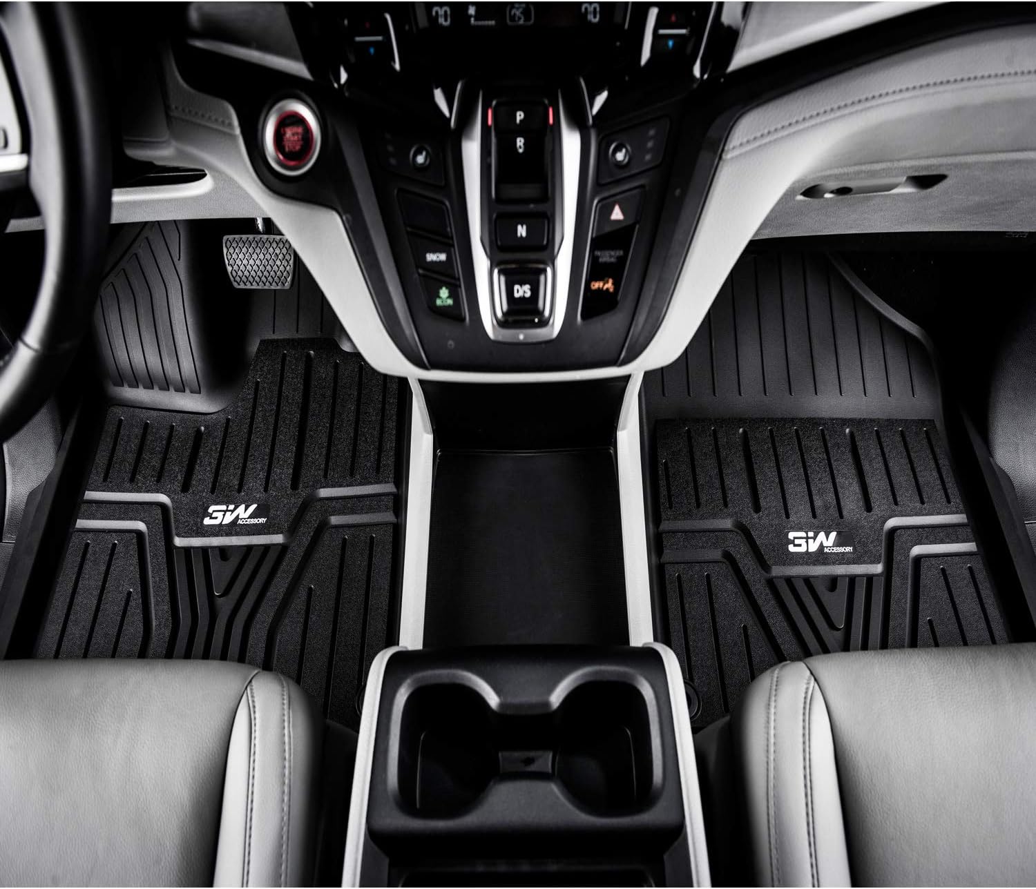 3W Floor Mats Compatible for Honda Odyssey 2018-2022, Custom Fit Floor Liner for Honda Odyssey, 1st 2nd and 3rd Row Full Set TPE All-Weather Custom Fit Car Liners Black