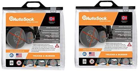 AUTOSOCK AL89-2 Commercial Heavy Duty Truck and Trailer Traction Wheel and Tire Cover for Ice & Snow Easy Install Tire Chain Alternative Set of 2 Pair