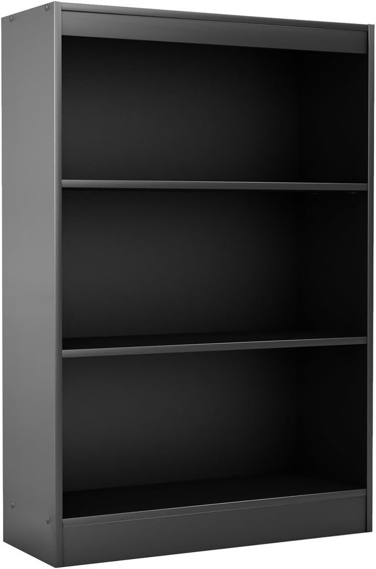 South Shore Axess 3-Shelf Bookcase-Pure Black Pack of 2