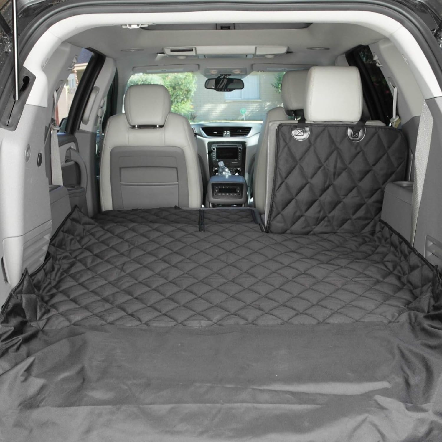4Knines SUV Cargo Liner for fold Down Seats 60/40 Split and armrest Pass-Through Compatible USA Based Company Small Black Pack of 2