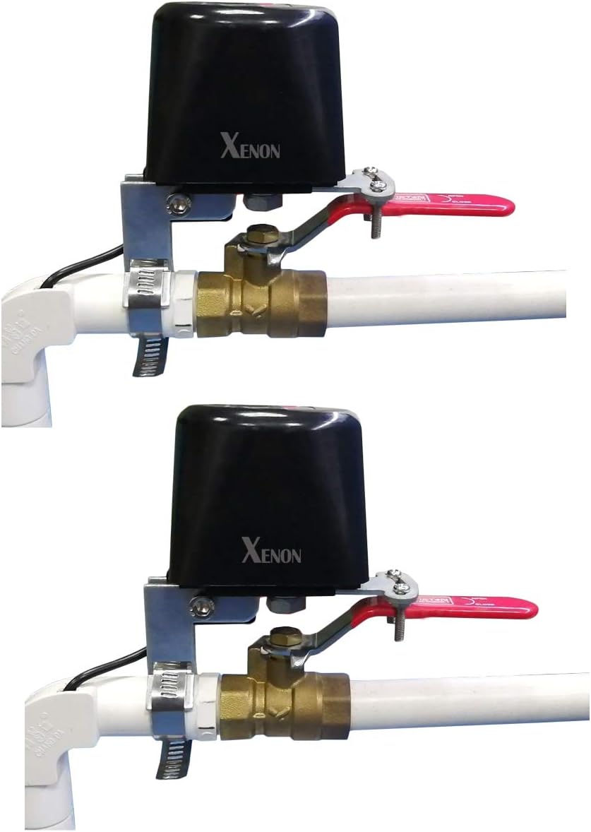 Xenon Smart WiFi Water/Gas Valve,Compatible with Alexa and Google Assistant,Application program iOS/Android-2 pack.