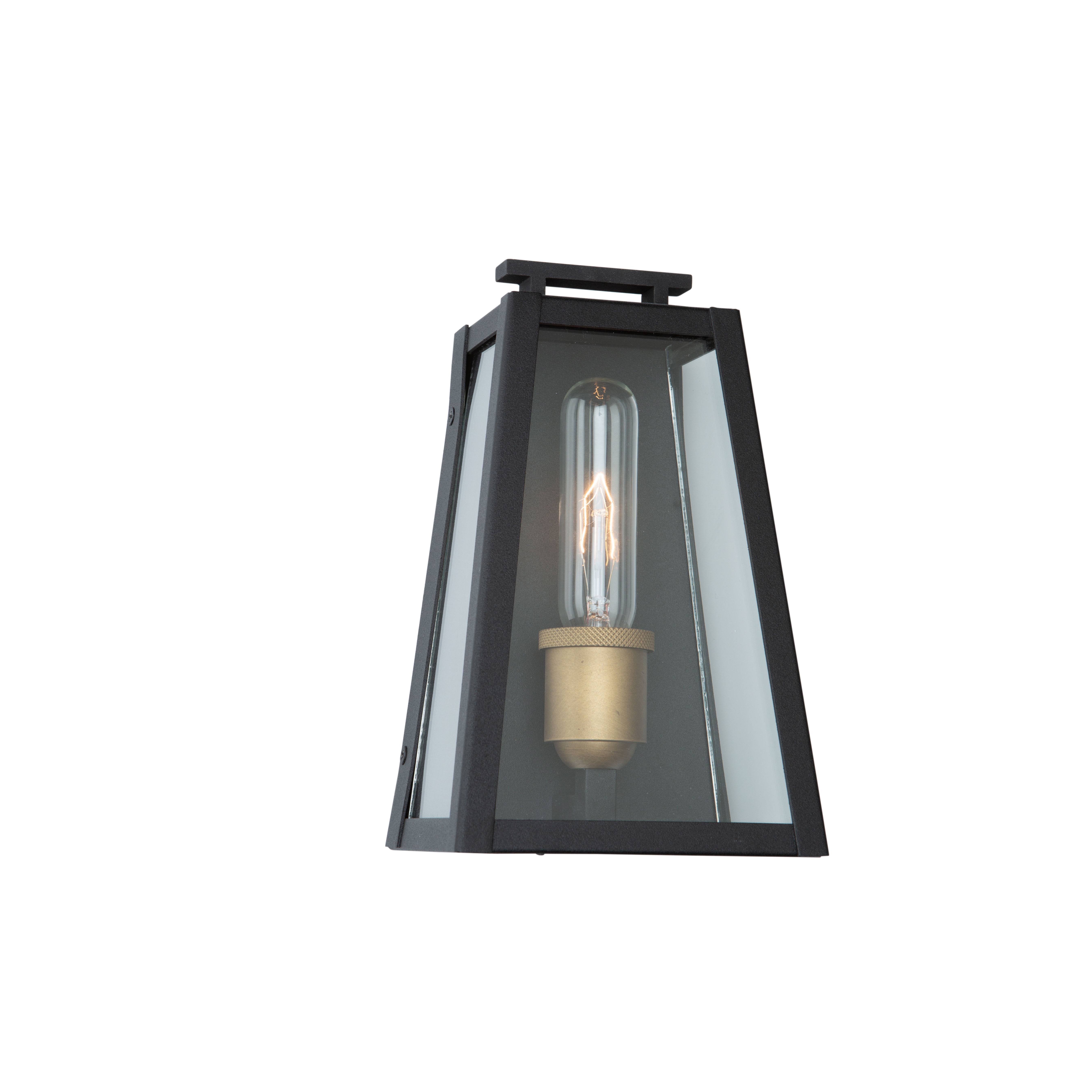 Artcraft Lighting AC8106BK Charlestown Outdoor Wall Light Black, Vintage Gold
