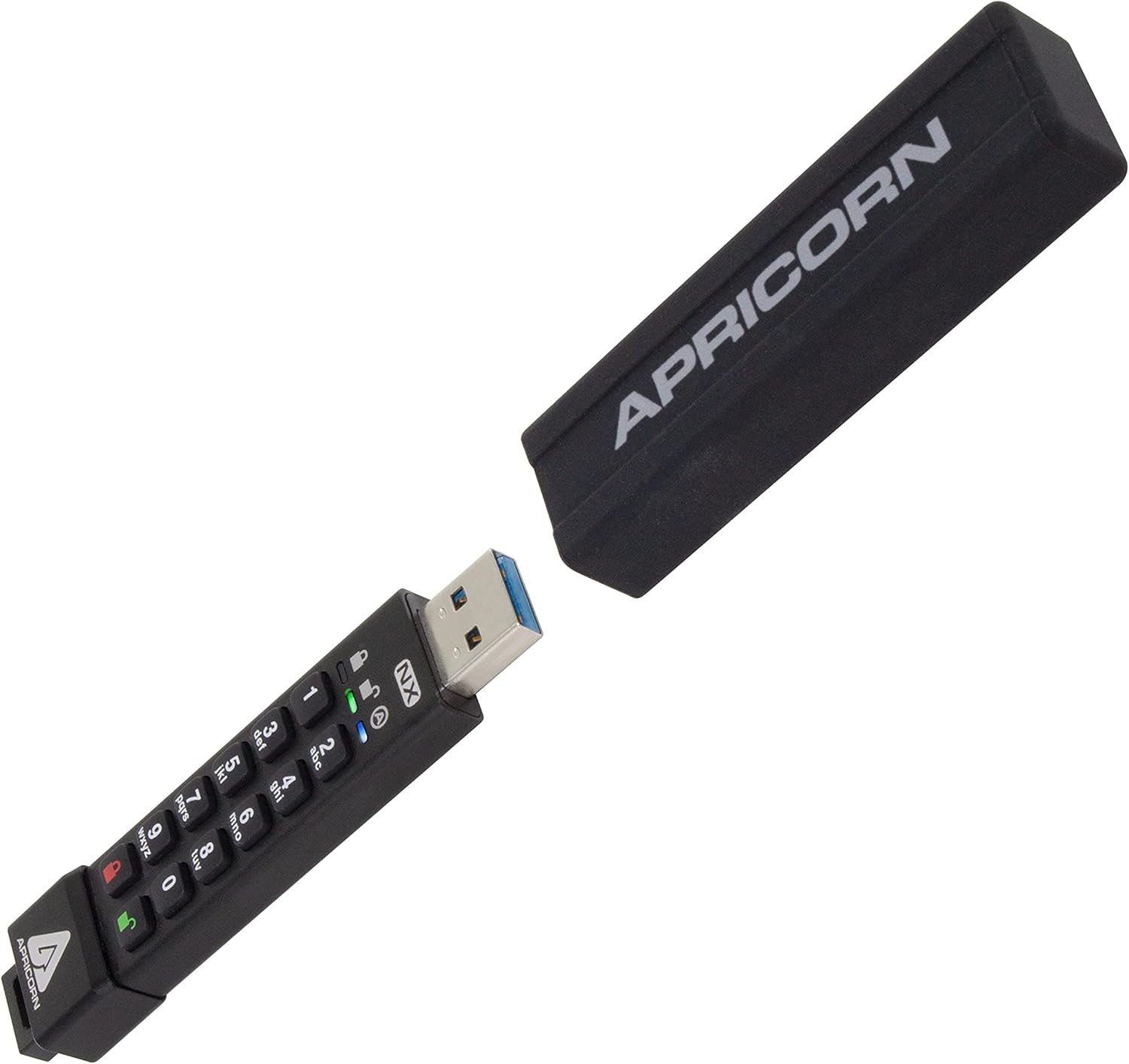 Apricorn 16GB Aegis Secure Key 3 NX 256-bit Encrypted FIPS 140-2 Level 3 Validated Secure USB 3.0 Flash Drive (ASK3-NX-16GB), Black